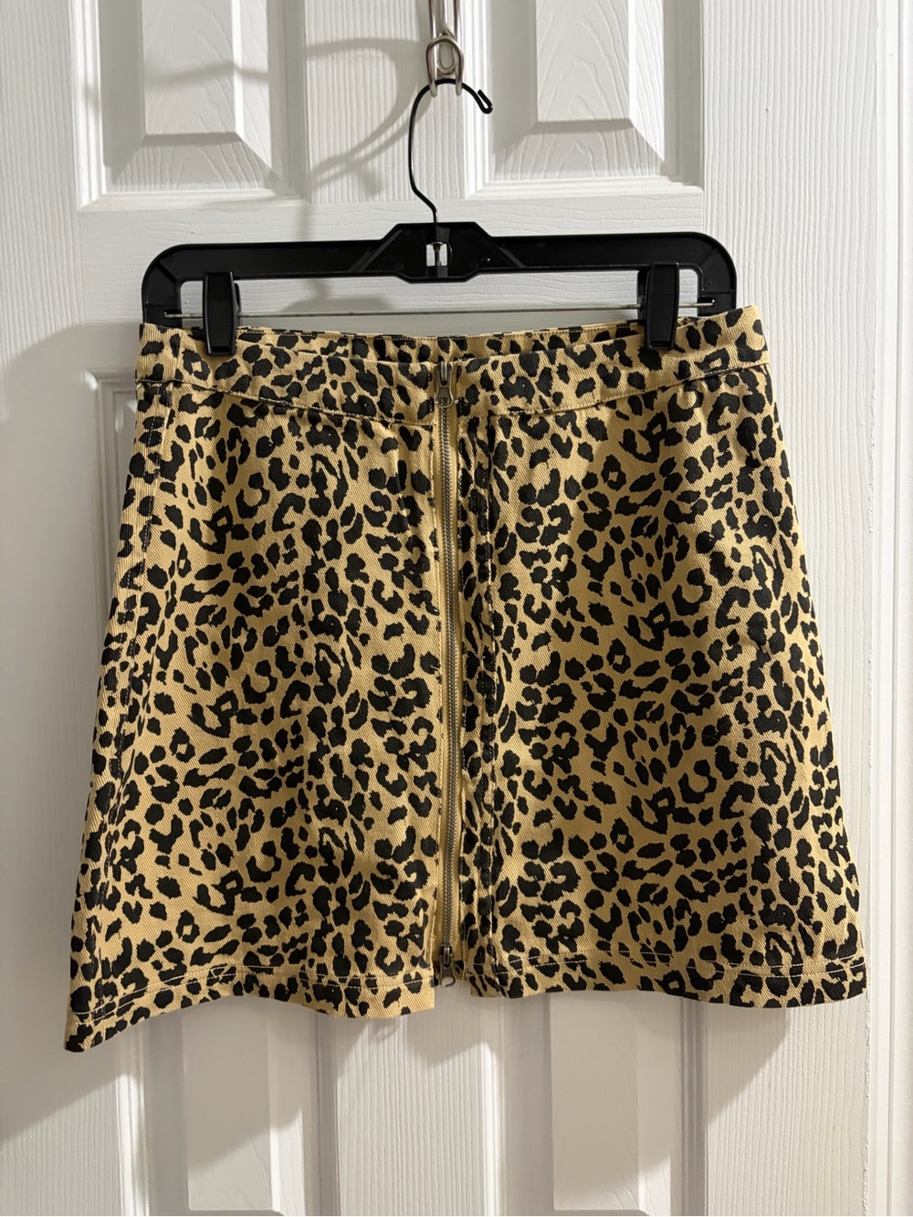 Altar'd State Leopard Print A-Line Skirt in Tan and Black
